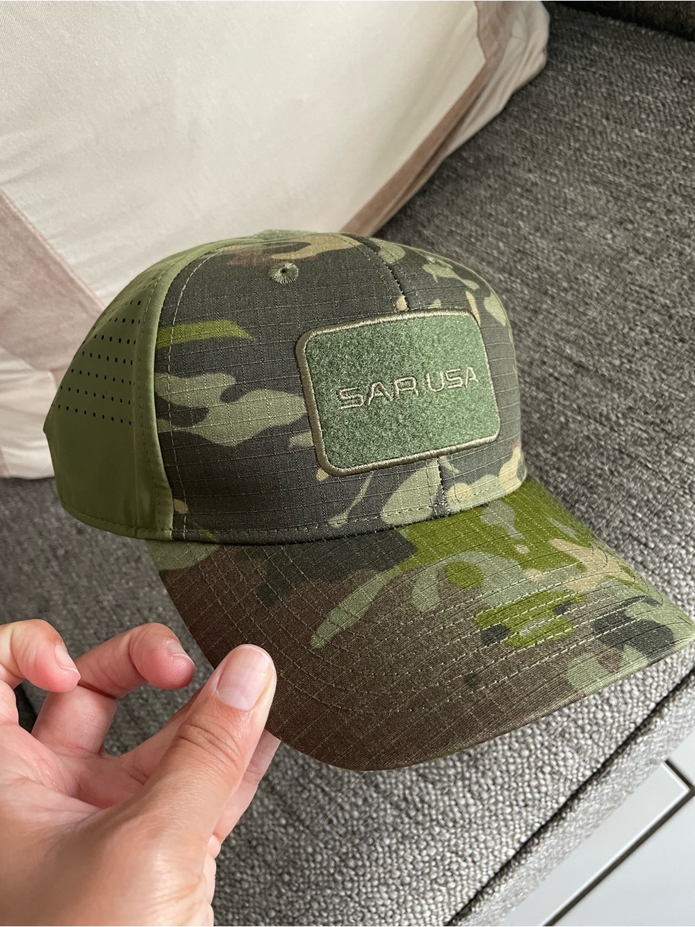 Men's Camo Trucker Hat - Olive Green